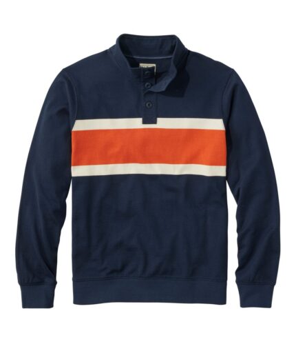 Men's Bean's Vintage Soft Rugby, Mockneck, Chest Stripe