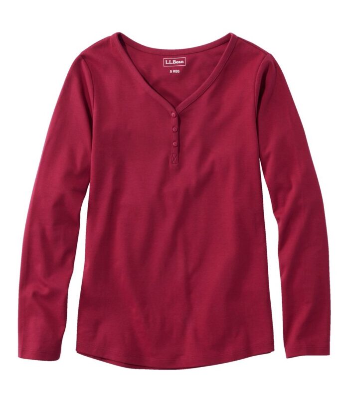 Women's L.L.Bean V-Neck Henley, Long-Sleeve